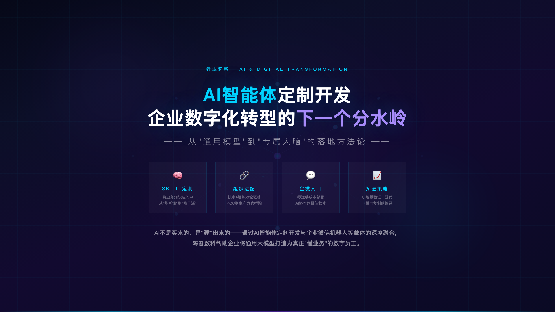 AI智能体定制开发:企业数字化转型的下一个分水岭